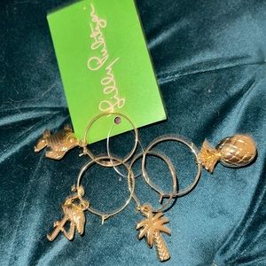 NWT Lilly Pulitzer set of 4 wine charms